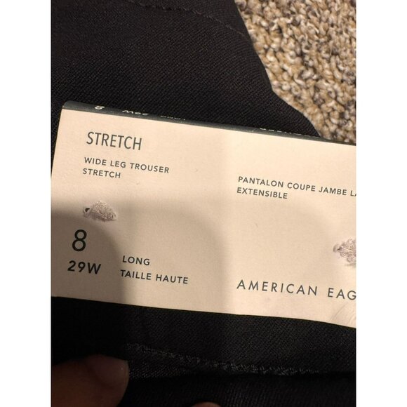 NWT American Eagle Stretch Wide Leg Trouser Black Size 8 - Picture 5 of 7